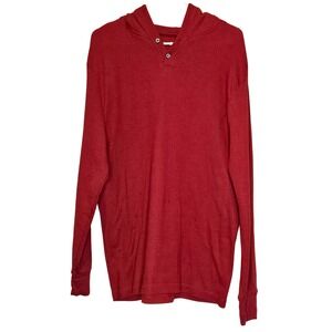 US Polo Assn Mens Hoodie Long Sleeve‎ Waffle Knit Henley Pullover XL Streetwear